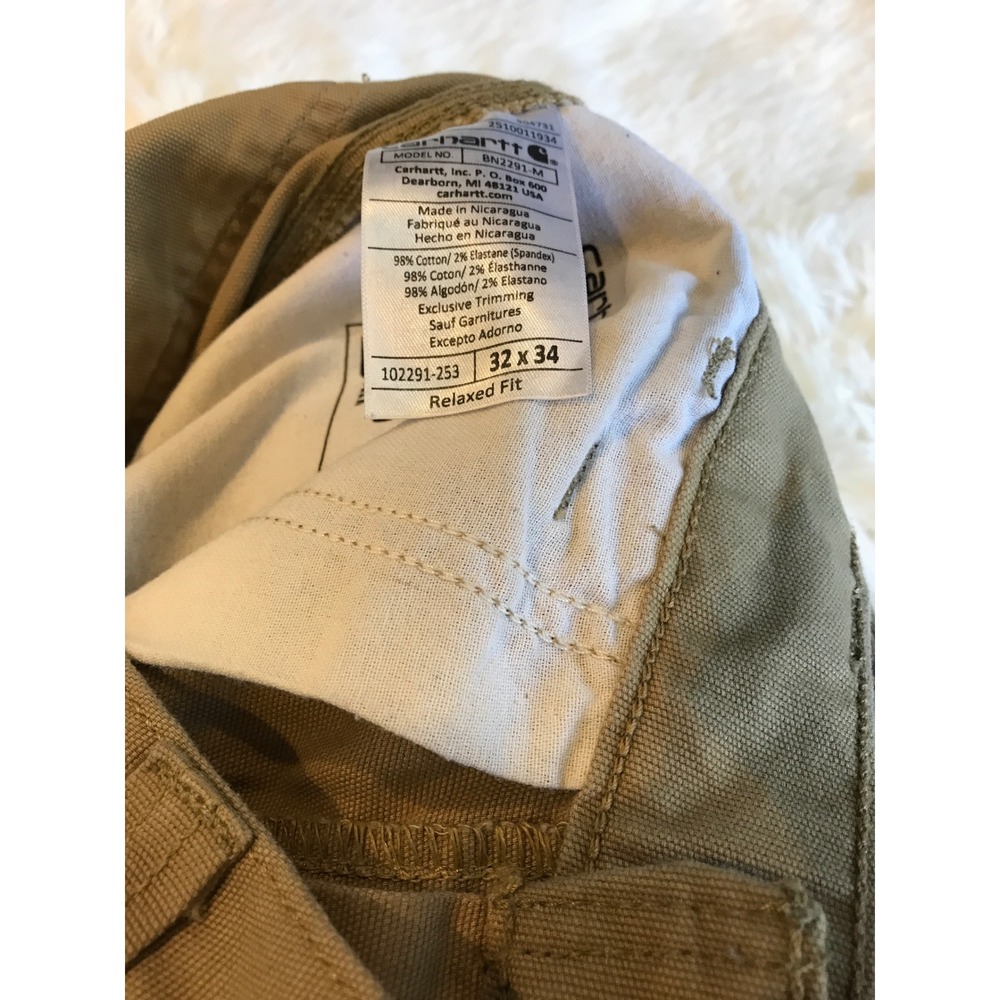 Carhartt Rugged Flex Relaxed Fit Canvas Work Pants Tan 32x34 102291-253 - Picture 6 of 12